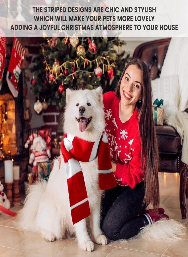 Liitrsh 4 Pcs Christmas Dog Knitted Scarf for Large Medium Dogs Xmas Pets Neck Warmer Holiday Decoration Bandanas Christmas Winter New Yearpets Scarf Costume - Image 4